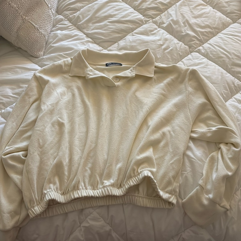 Zara collared long sleeve top